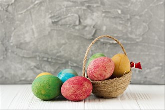 Small basket easter eggs