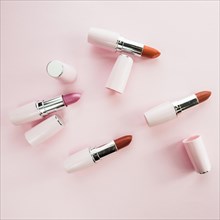 Colorful lipsticks white tubes
