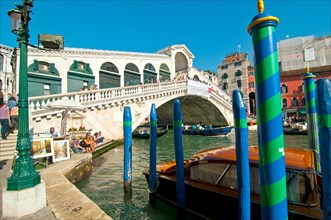 Venice Italy Rialto bridge view one of the icons of the town