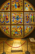 Illuminated round window in the Cathedral Museum