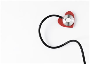 Close up professional stethoscope with copy space