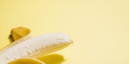 Close up organic banana with copy space