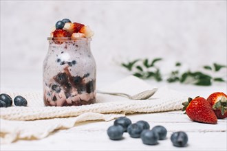 Refreshing strawberry blueberry smoothie