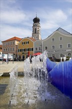 Town square with fountain