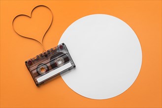 Cassette tape with magnetic recording film heart shape