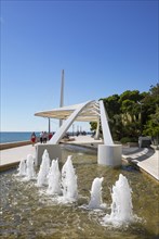 Modern fountain on the Nazario Sauro seafront