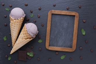 Coffee ice cream chalkboard mock up