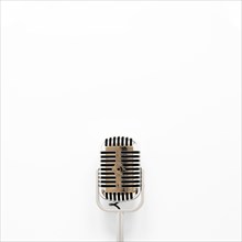 Top view microphone white background