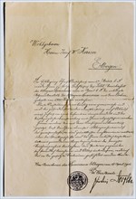 Service contract of the Sparkassa Elbogen in Suetterlin script from 1902