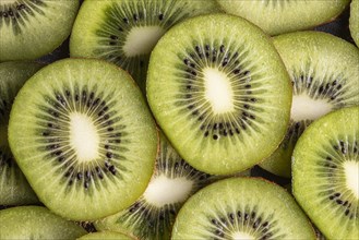 Delicious kiwi fruits top view