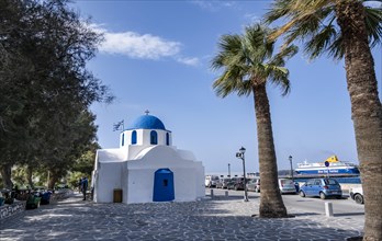 White blue Greek Orthodox Church of St Nicholas Thalassitis