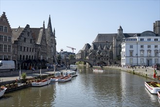 Medieval Guild Houses of the Graslei Quay and Korenlei Quay on the River Leie