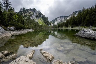 Mountain peak reflected in a mountain lake