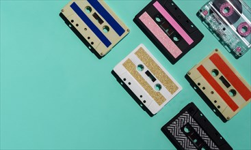 Colorful tape collection bright background