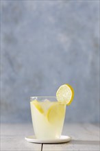 Front view glass lemonade