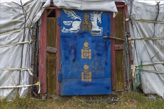 Entrance door of a yurt