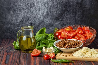Ingredients for tomato pesto