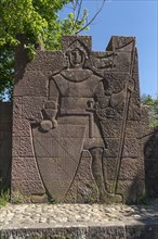 Sandstone relief of a knight