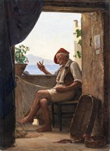 Ein fisherman auf einer Terrasse