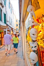 Venice Italy souvenir shop with carnival masks