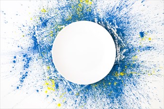 White circle azure yellow bright dry colors