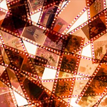 Full frame film stripes isolated white background