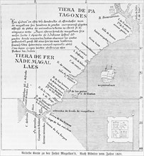 Oldest map of the voyage of Fernando Magellan