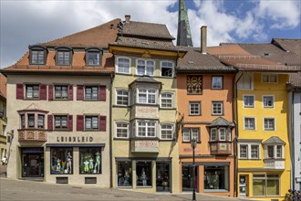 Old town with old traditional houses with bay windows in Black Forest style