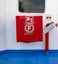 Fire hose on board a ferry
