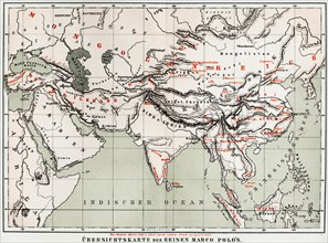 General map of the travels of Marco Polo