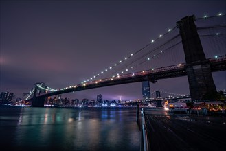 Night views on Lower Manhattan from Brooklyn Bridge Park
