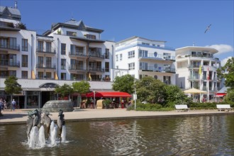 Promenade with shops and apartments at Timmendorfer Strand