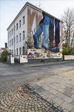 Facade with graffiti