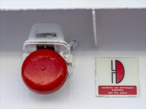 Red warning bell for fire alarm