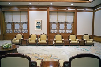 Reception room in the Blue House or Cheongwadae