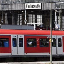 Wiesbaden main station with local train