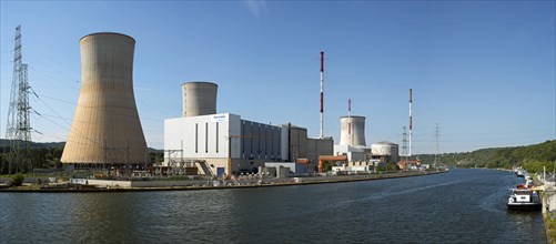 Cooling towers of the Tihange Nuclear Power Station along the Meuse River at Huy