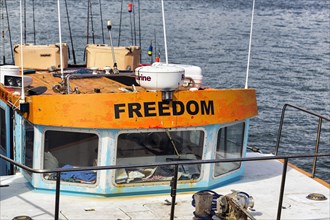 Boat with the lettering Freedom
