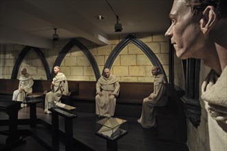 Dummies showing the life of the Cistercian Monks of the Our Lady of the Dunes abbey in the Ten Duinen museum at Koksijde