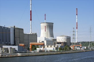 Tihange Nuclear Power Station along the Meuse River at Huy