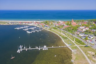 Aerial view over seaside resort Ostseebad Rerik along the Baltic Sea