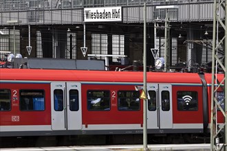 Wiesbaden main station with local train
