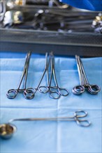 Surgical instruments during an operation in hospital