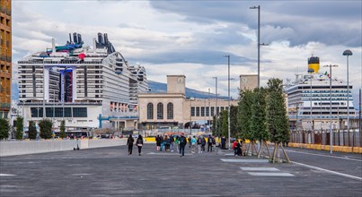 Cruise ships at Statione Marittima in port