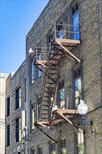 Fire escape in the historic Exchange District on a typical brick facade from around 1915