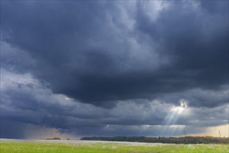 Thunderclouds over the Klingenberg Dam in the Ore Mountains