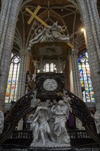 Rococo pulpit in the Roman Catholic Cathedral of St Bavo