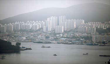 Yeosu city view in the morning mist