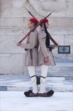 In front of the Monument to the Unknown Soldier near the Greek Parliament