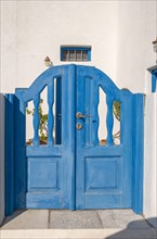 Wooden blue door